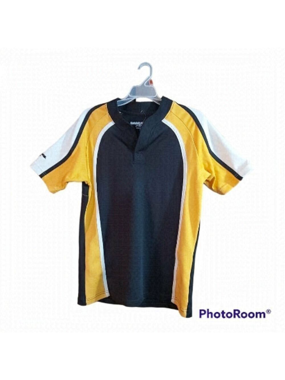 Barbarian Rugby Wear PRO-Fit Training Jersey Mens Large Black Gold Gym Shirt